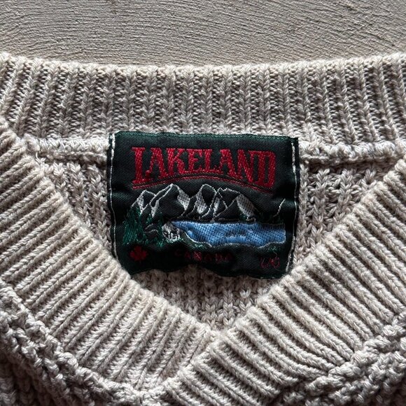 vintage lakeland boxy v neck knit sweater - Picture 4 of 5